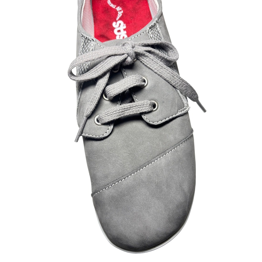 SAS Womens Gray Nubuck Leather Low Top Walking Shoes Lace Up Sneaker Size 9 - Picture 3 of 9